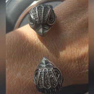 Kurt Geiger London Statement Marcasite Crystal Cuff Bracelet – Vintage Style NWT